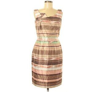 Antonio Melani Sleeveless Fully Lined Multicolor Striped Sheath Dress Size 6